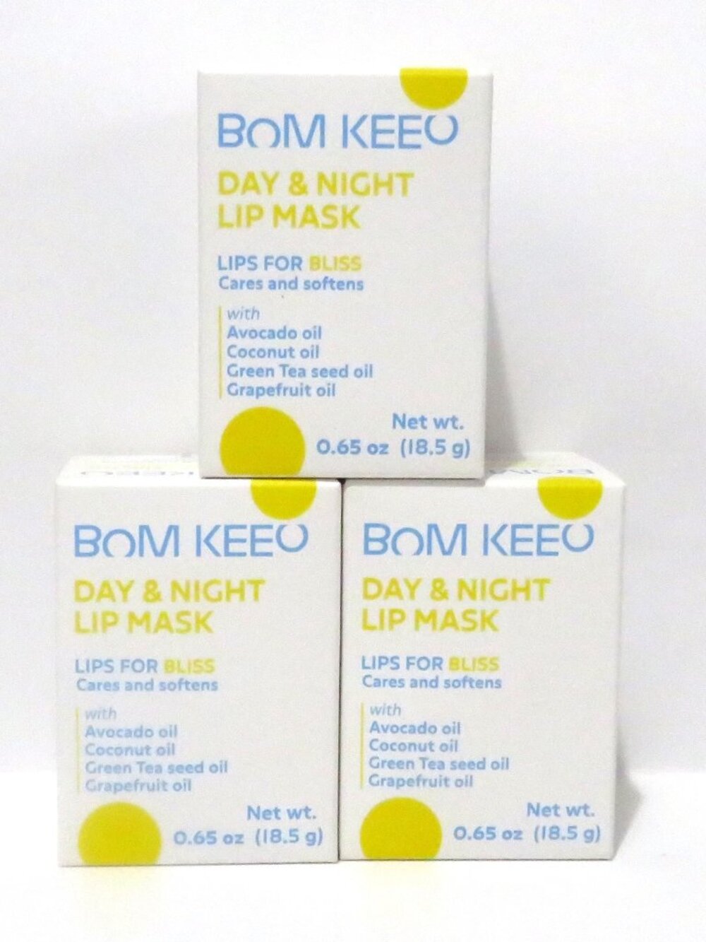 BOM KEEO DAY & NIGHT LIP MASK 0.65 OZ 3 PC LOT